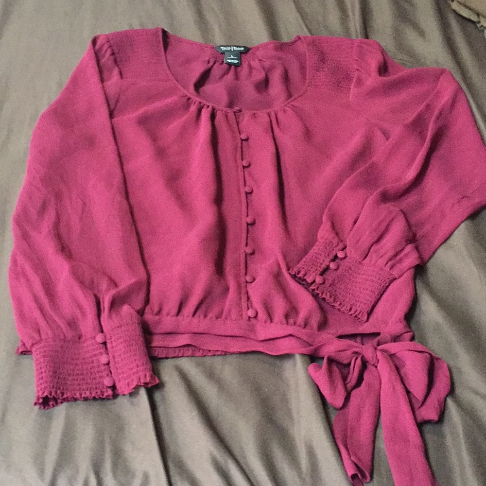 Whbm maroon blouse
